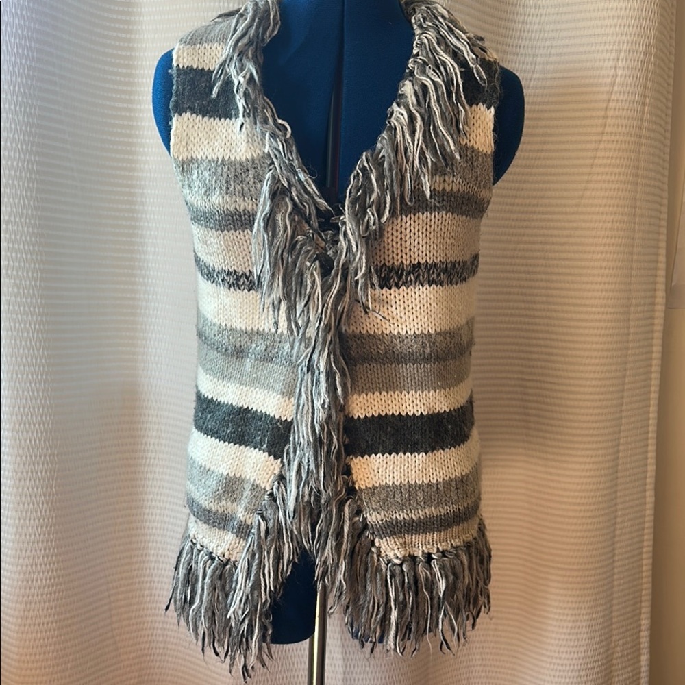 Fringed angora vest